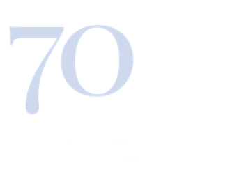 The number 70 is written in blue on a white background.