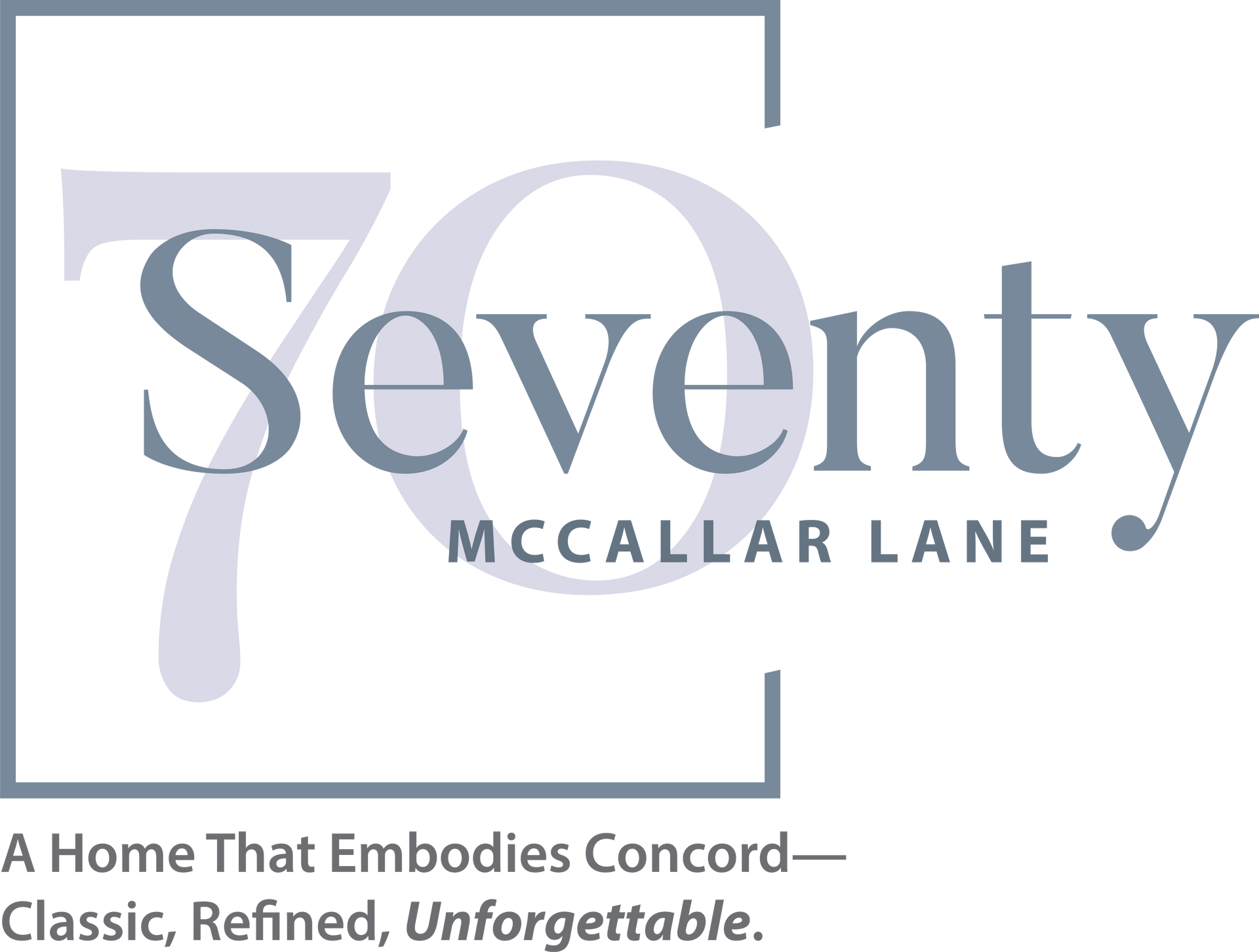 The logo for seventy mccallar lane is a home that embodies concord