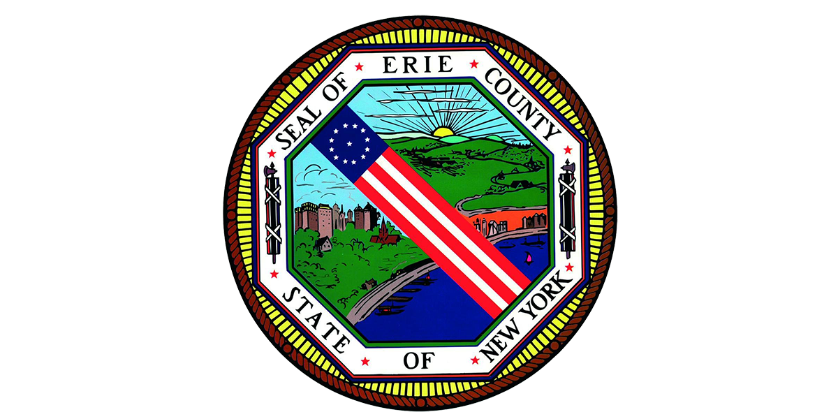 The seal of the trie county state of new york