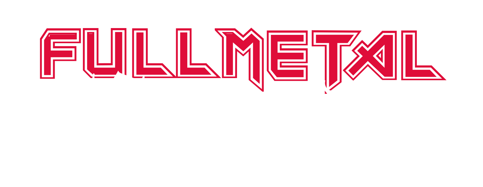 A black and orange fist with rays coming out of it on a white background.1