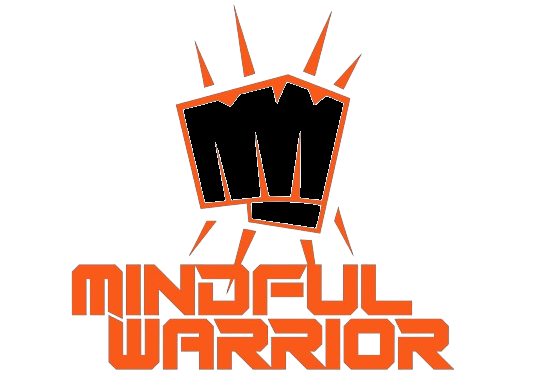 A logo for mindful warrior with a fist in the middle5