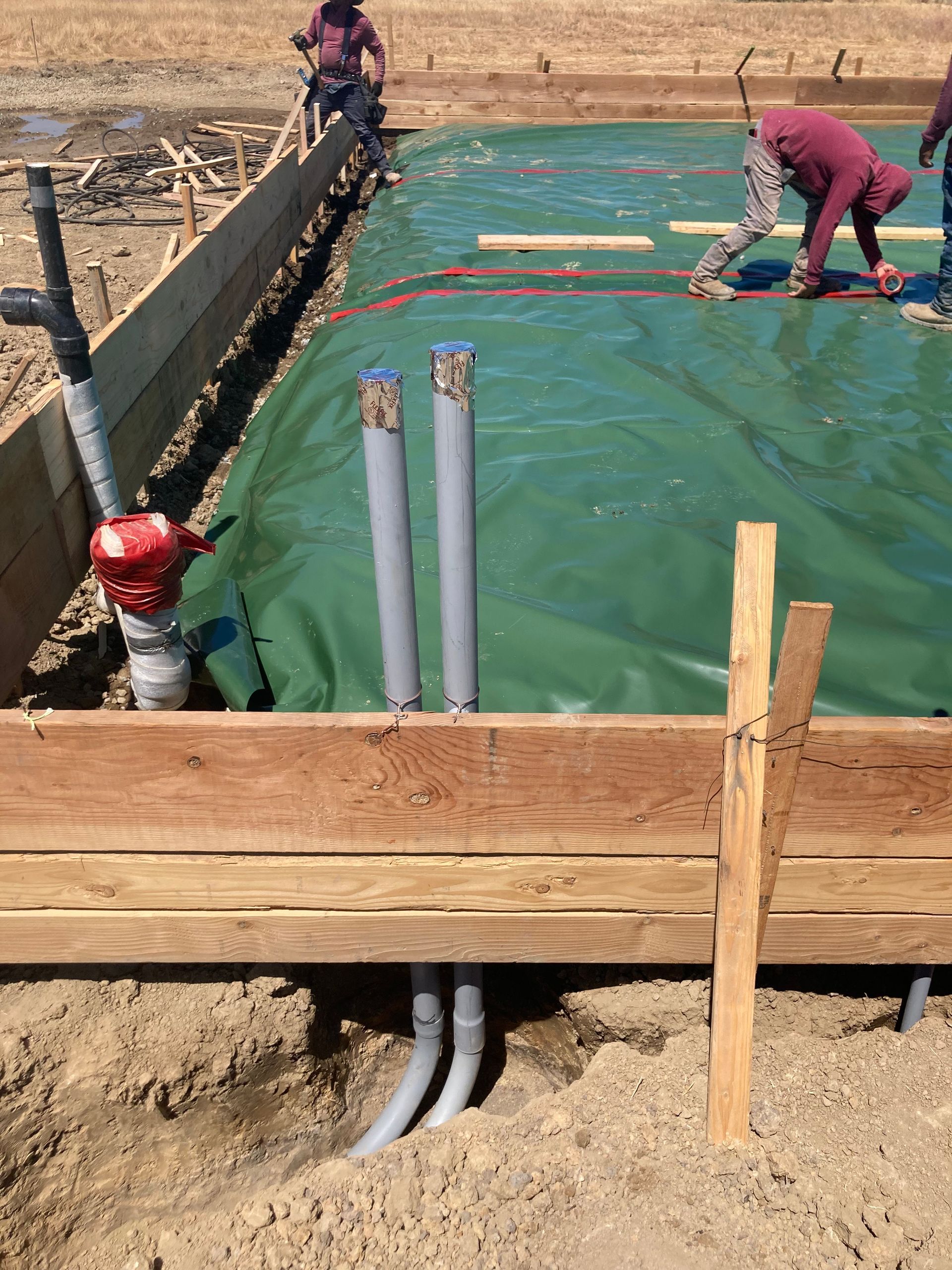 A group of people are working on a construction site