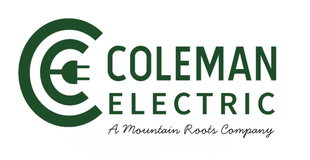 Coleman Electric Logo for Coleman Electric, a Mountain Roots Company, featuring a green