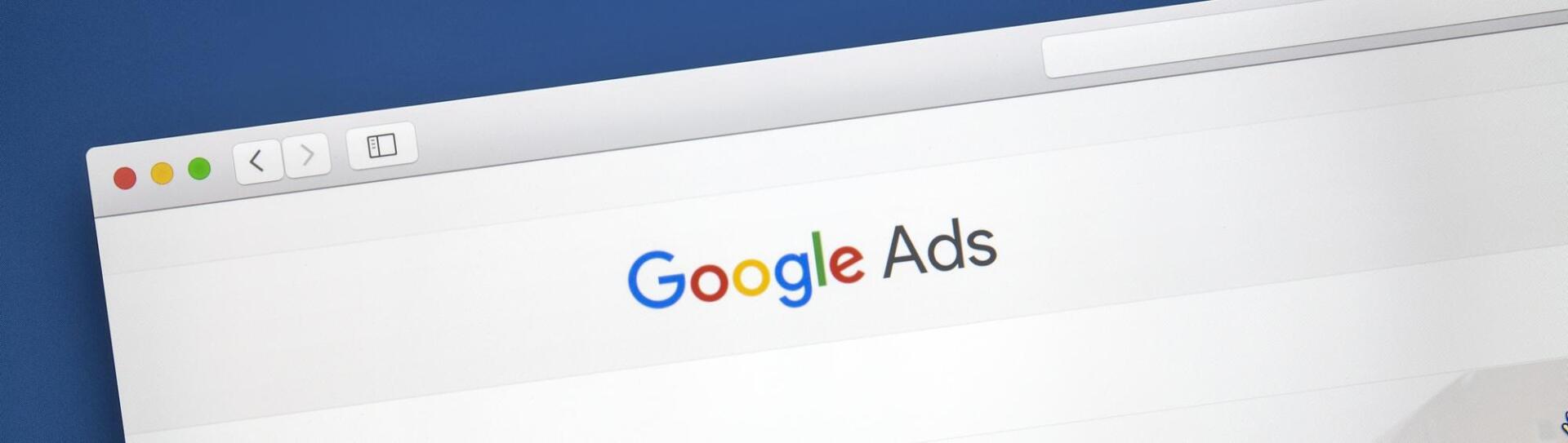 A close up of a google ads page on a computer screen.