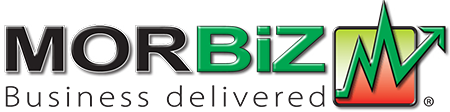 a logo for a website company called morbiz business delivered