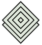 A black and white optical illusion of a square stacked on top of each other on a white background.