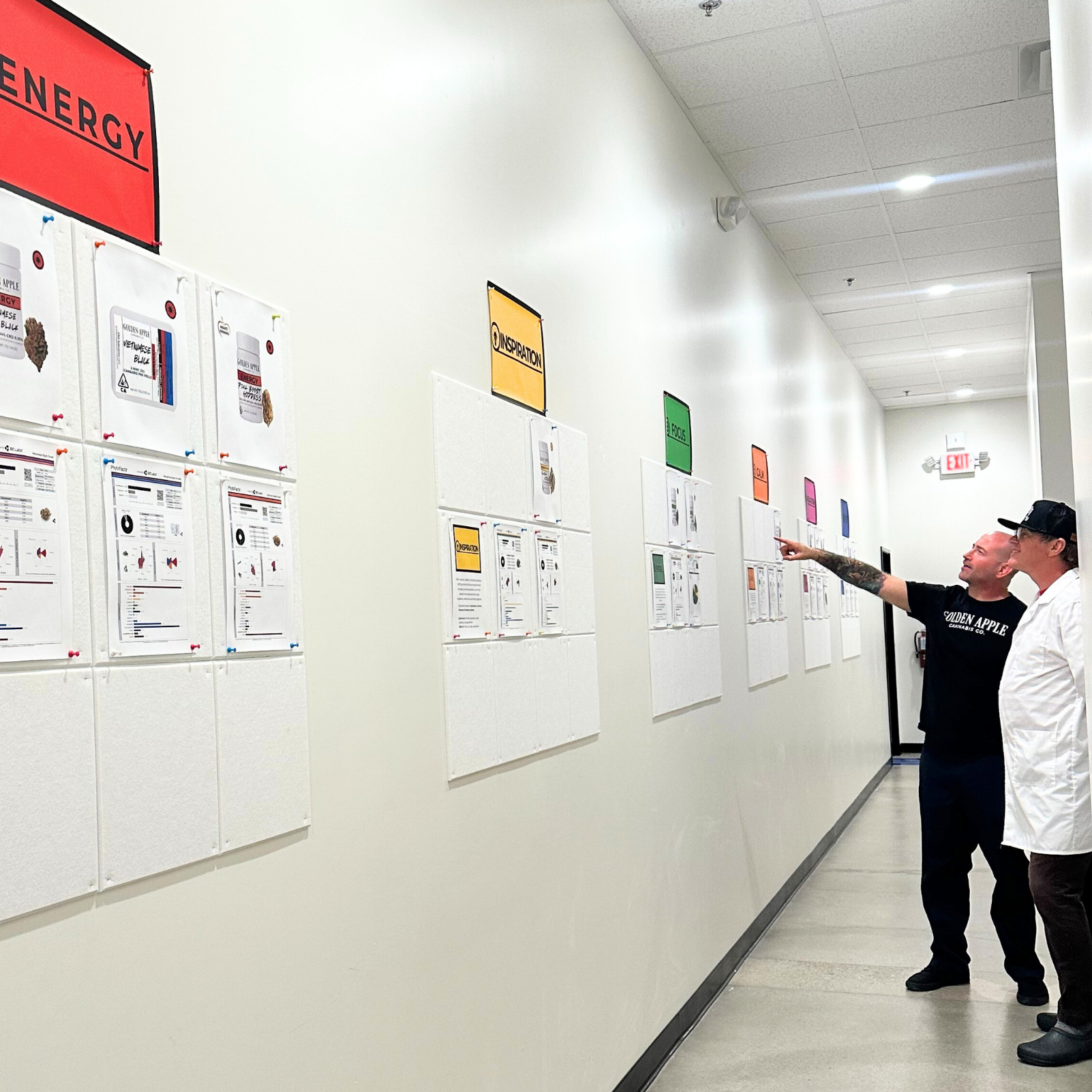 A man and a woman are standing next to each other in a room.