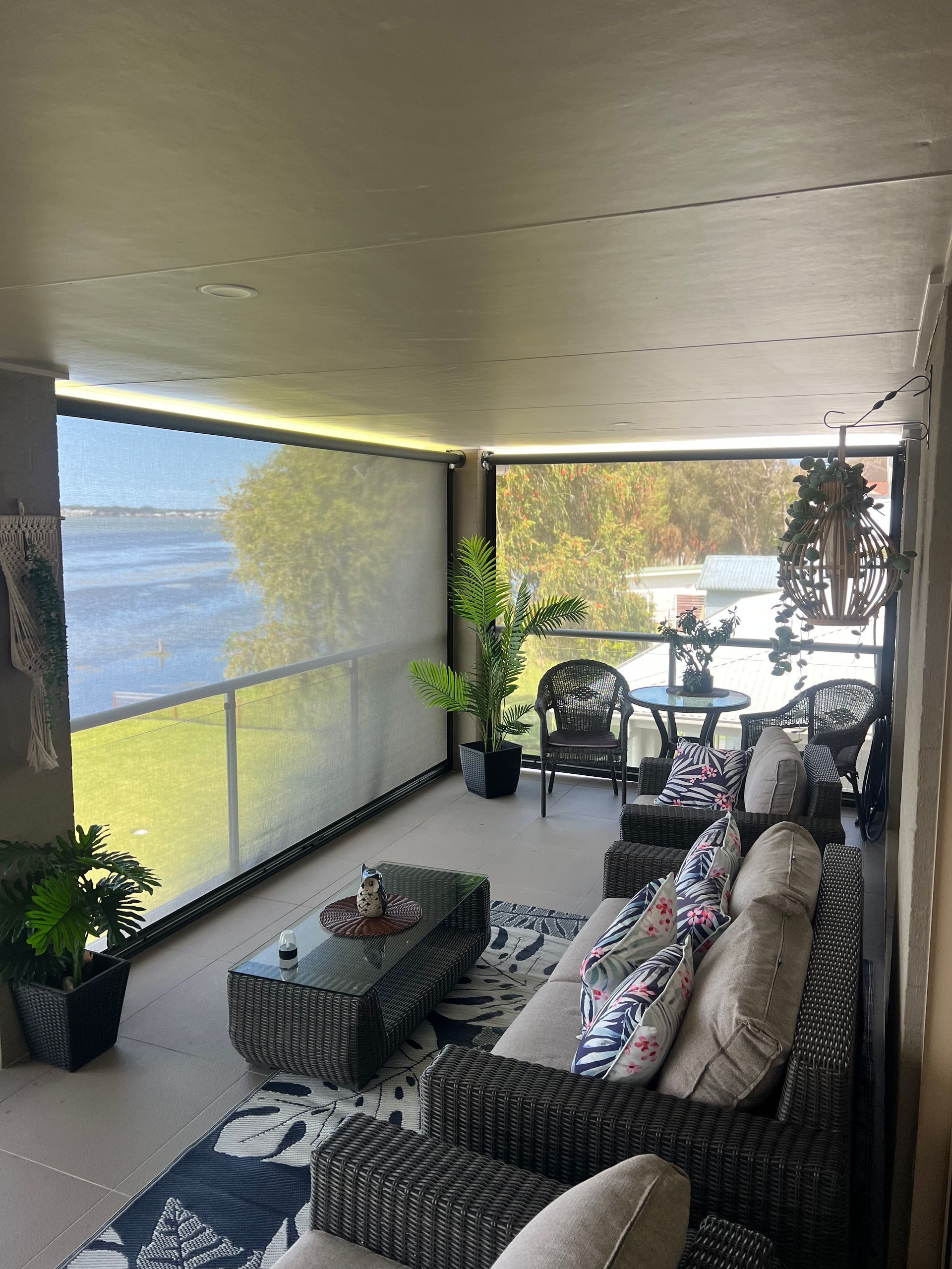 White Roller Blinds With White Walls — Outdoor Blinds In Berkeley Vale, NSW