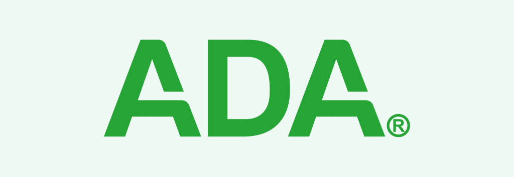 Green ADA logo on a light green background.