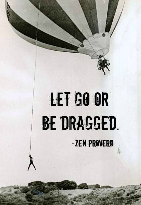 A picture of a hot air balloon with a quote from zen proverb