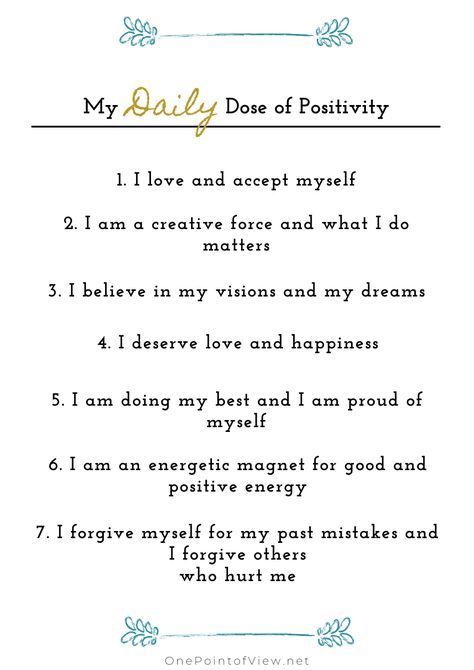 A poster that says my daily dose of positivity