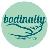 A logo for bodinuity body intuition unity massage therapy