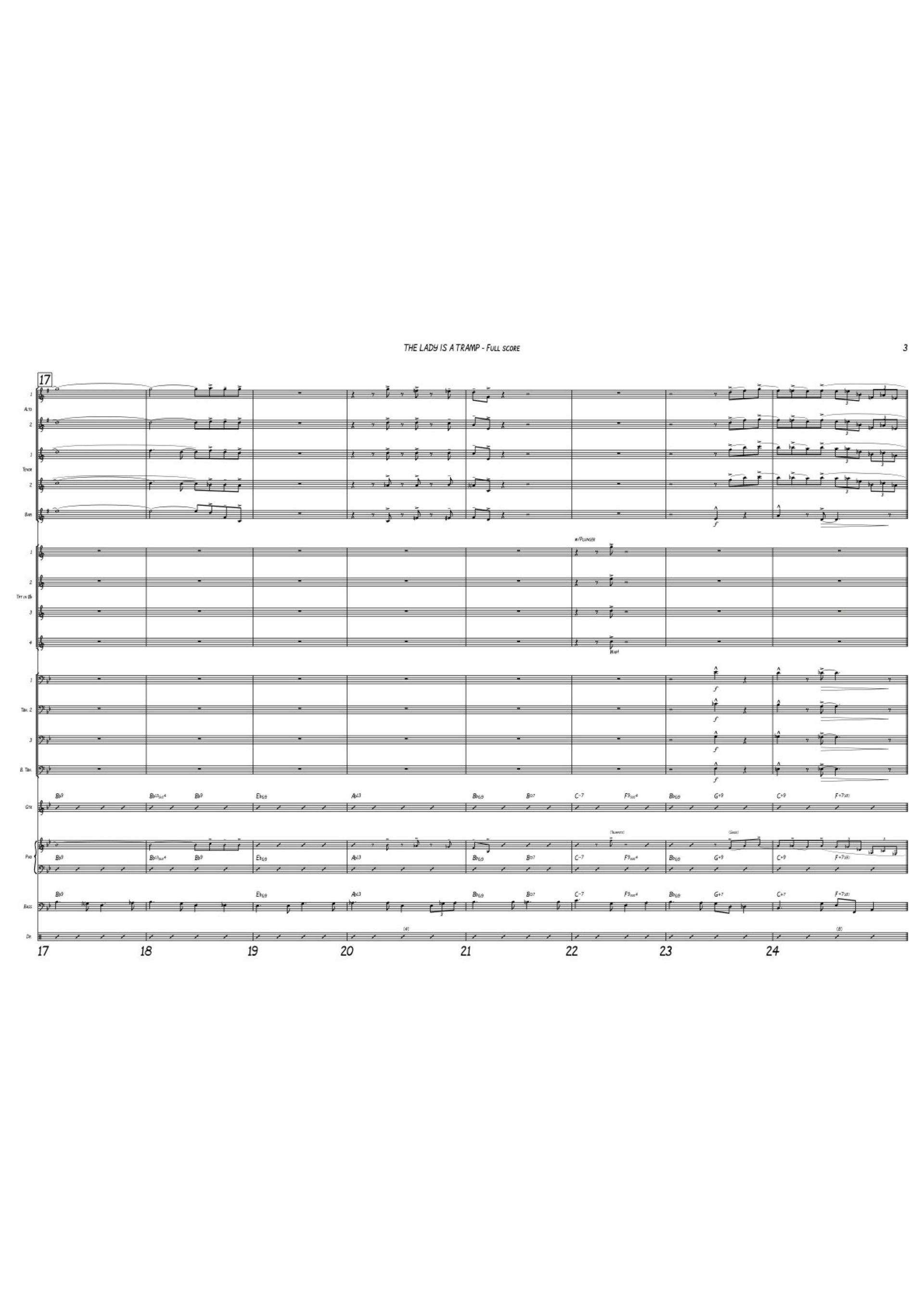 THE LADY IS A TRAMP - Big Band (5-4-4) + Vocals