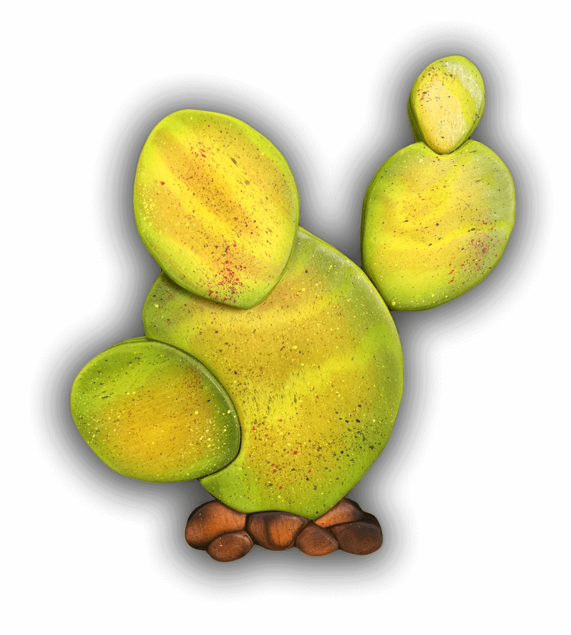 A custom Intarsia Art piece by Nick Vidakovic of a cactus