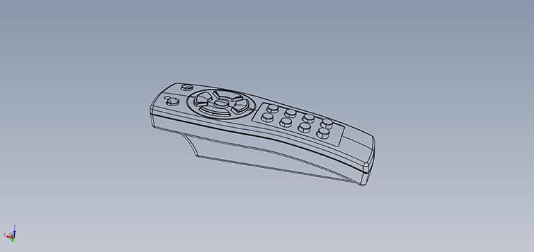Line drawing of a remote control.