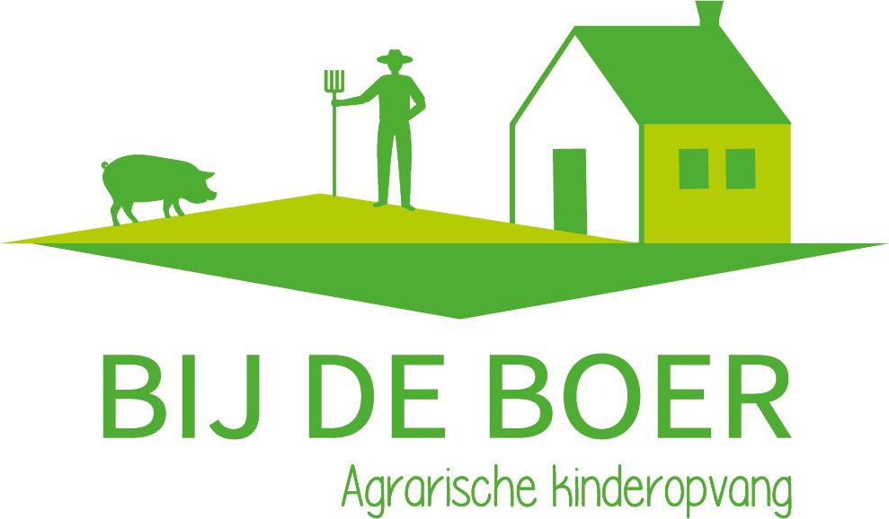 A logo for bij de boer agrarische kinderopvang