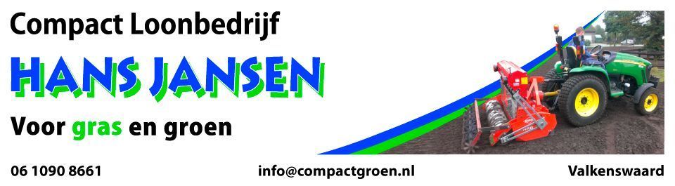 A logo for compact loonbedrijf hans jansen voor gras en groen