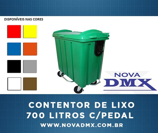 Contentor de lixo 700 litros com pedal