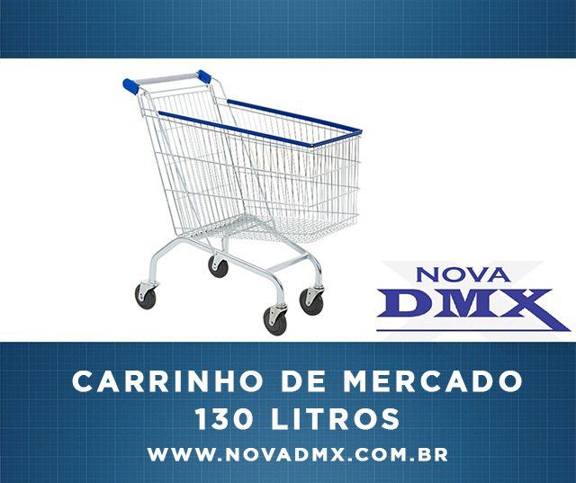 carrinho de mercado 130 litros