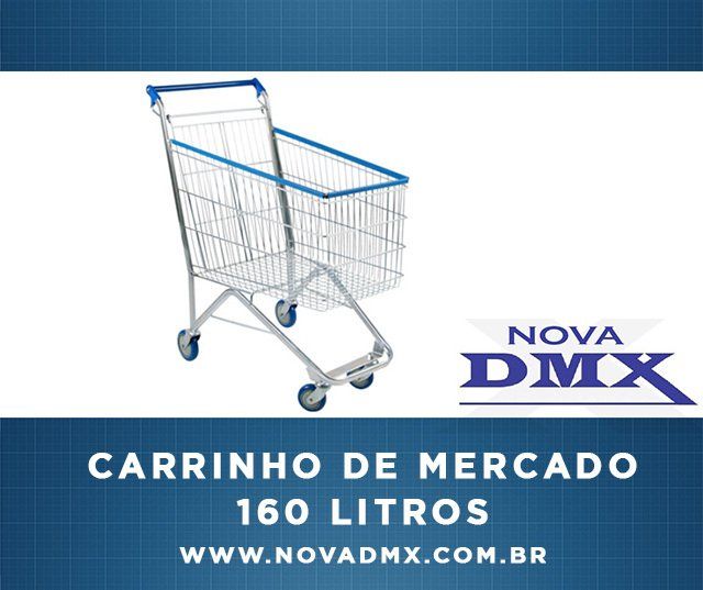 carrinho de mercado 160 litros