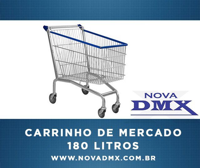 carrinho de mercado 180 litros