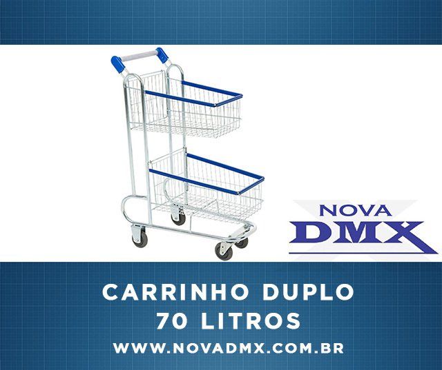 carrinho duplo 70 litros