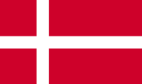 The red flag of Denmark with a white cross on it .