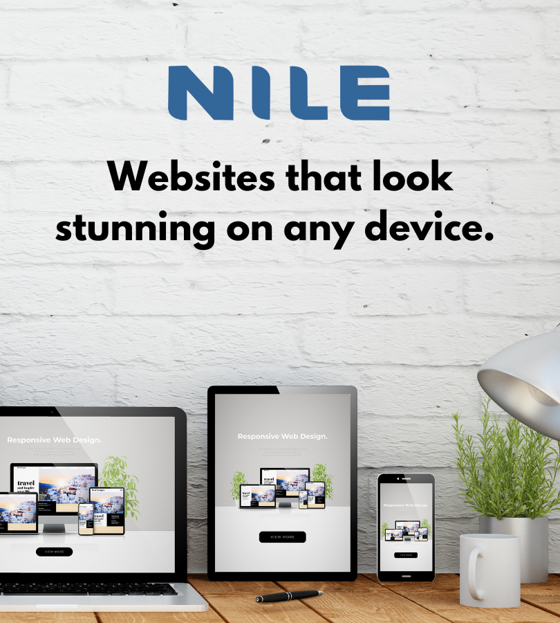 an ad for nile websites that look stunning on any device