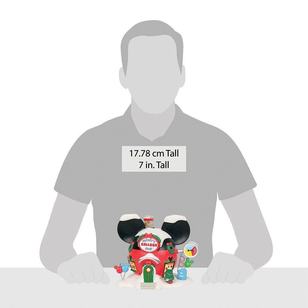 Mickey Mouse Clubhouse kerstspeelgoedset, rood en wit, met een silhouet van een persoon erachter.