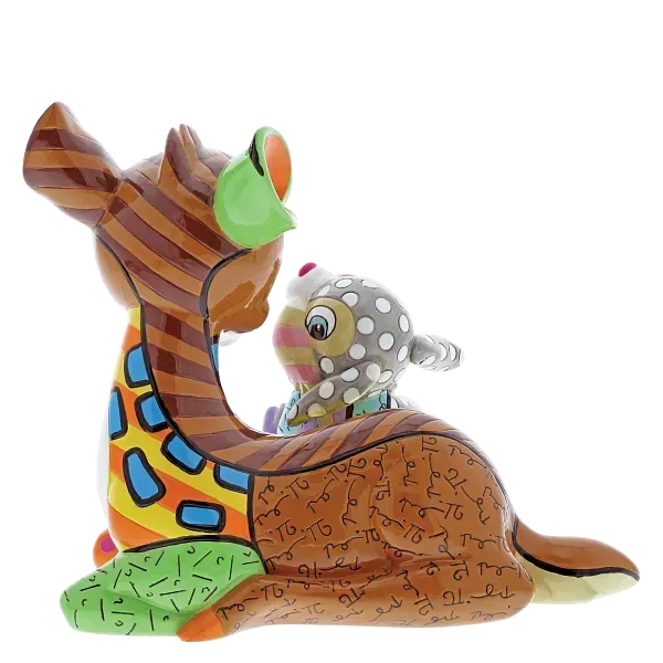 Kleurrijk beeldje van een hert en een kalfje, met gedetailleerde patronen en levendige kleuren.