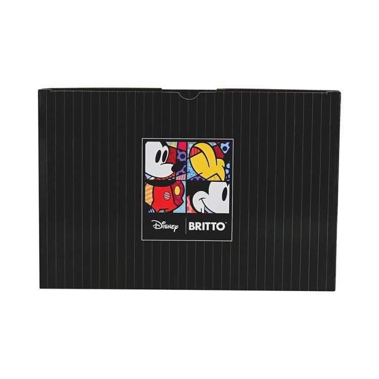 Zwarte doos met kleurrijke Mickey Mouse-afbeeldingen en het Disney/BRITTO-logo.