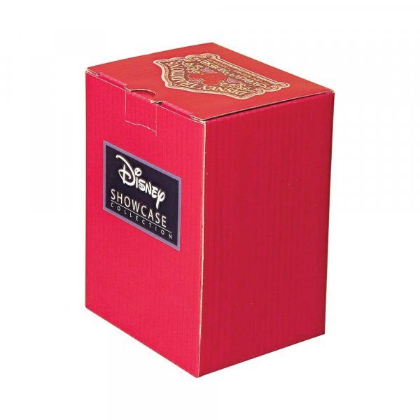 Een rode disney showcase box op een witte achtergrond