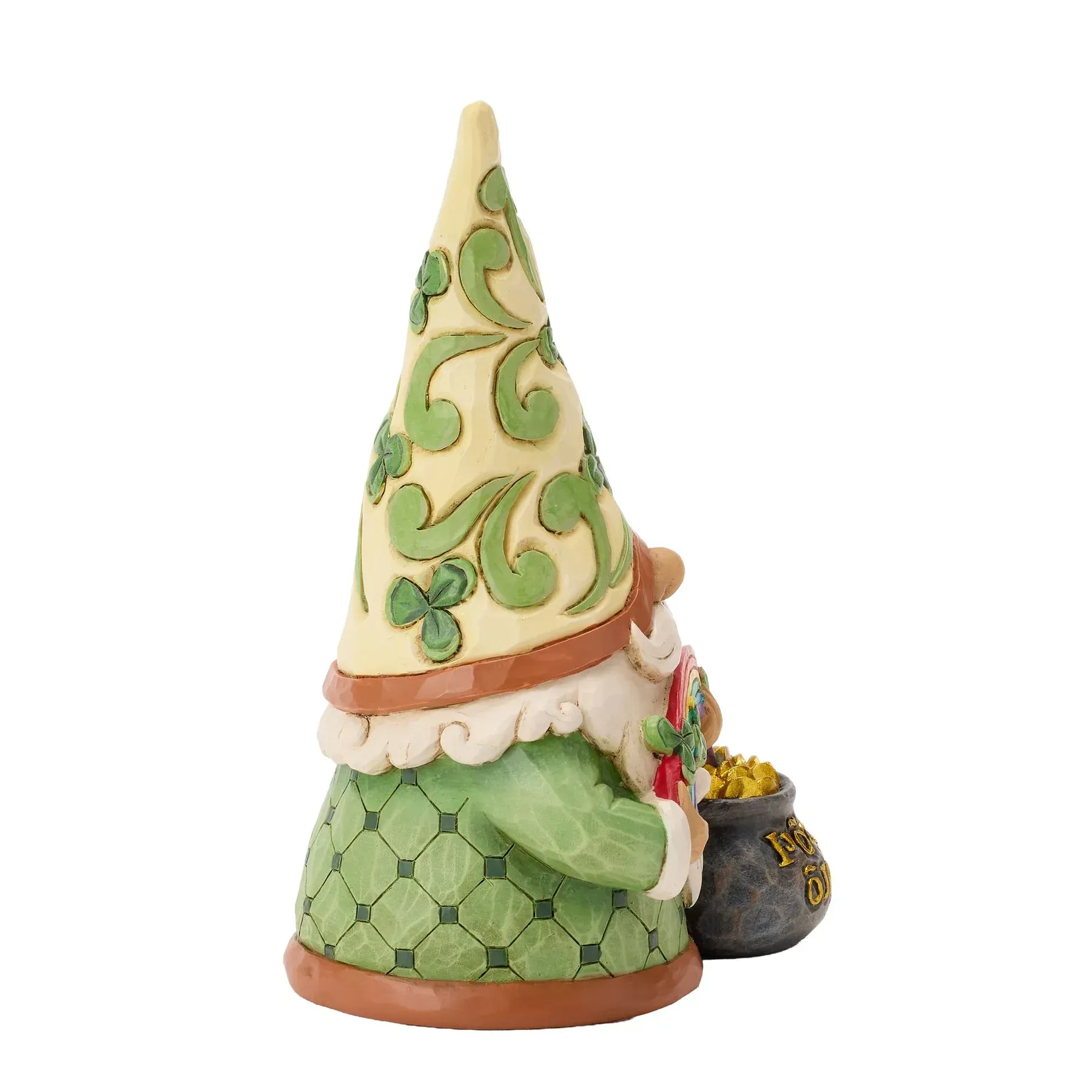 Gnome with Rainbow with Pot of Gold Figurine- 