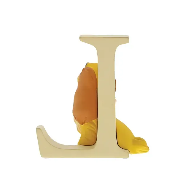Een beeldje van Lady uit Lady and the Tramp voor een letter in de vorm van een