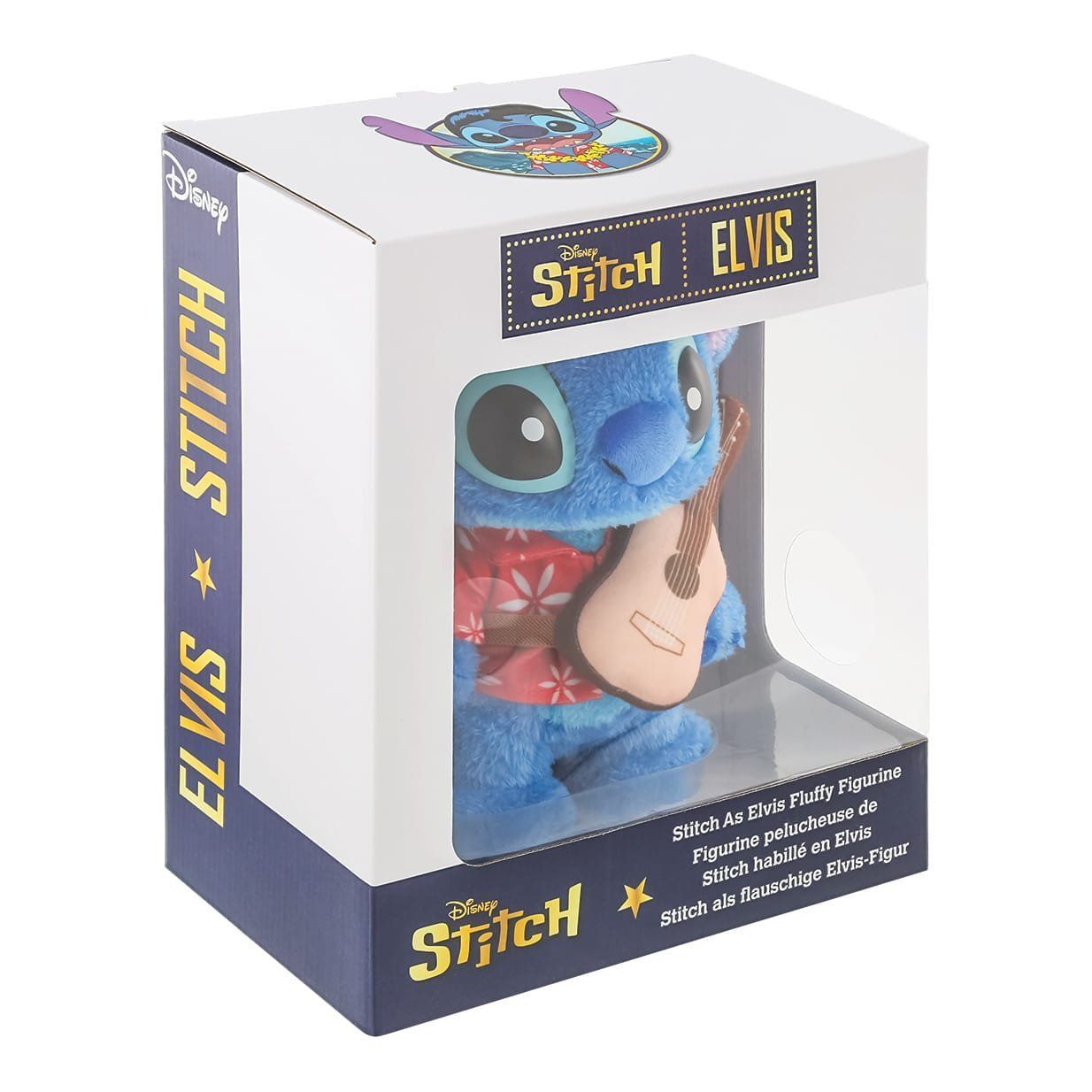 Een stitch elvis knuffel in een doos