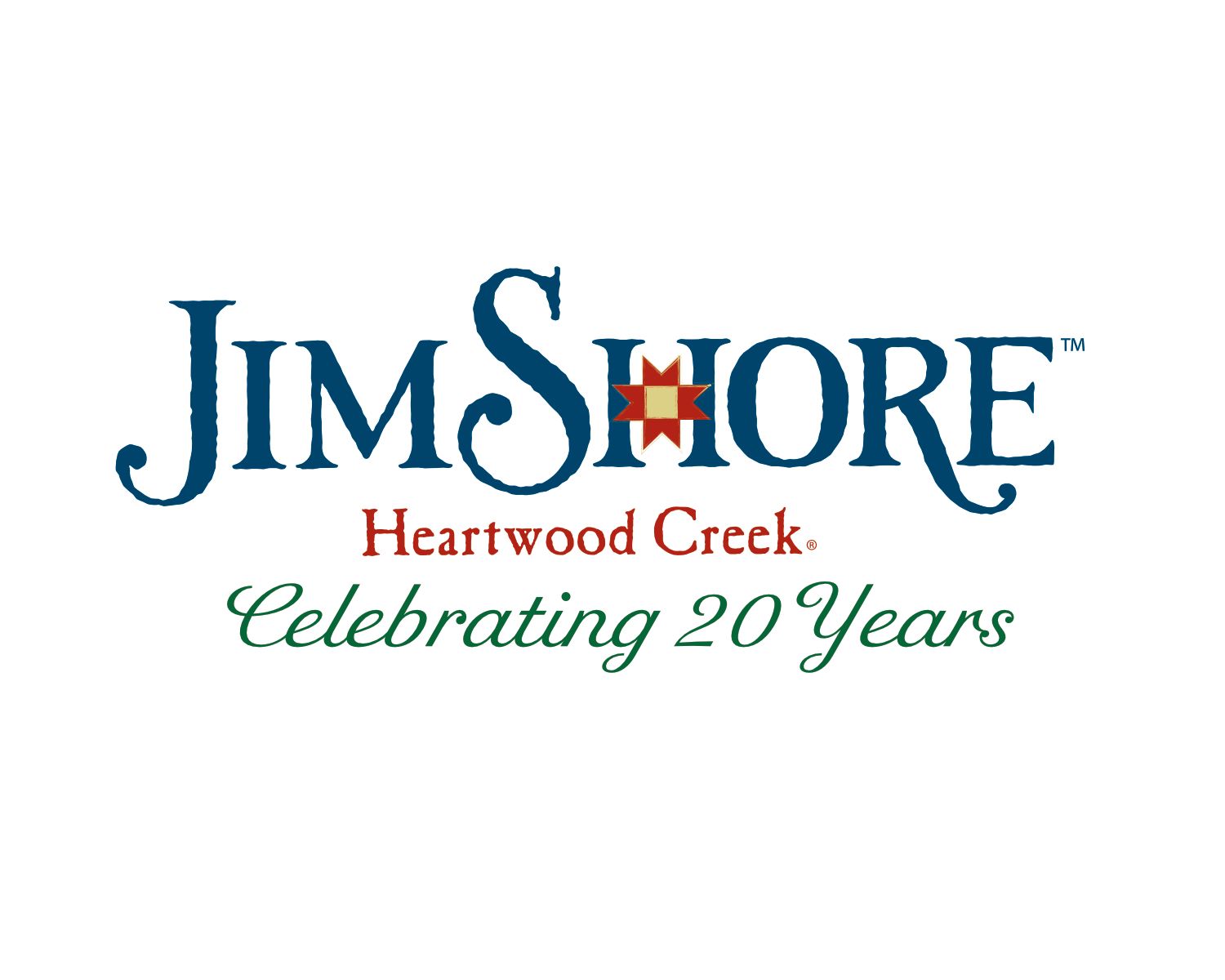 Een logo voor Jim Shore Heartwood Creek ter ere van 20 jaar