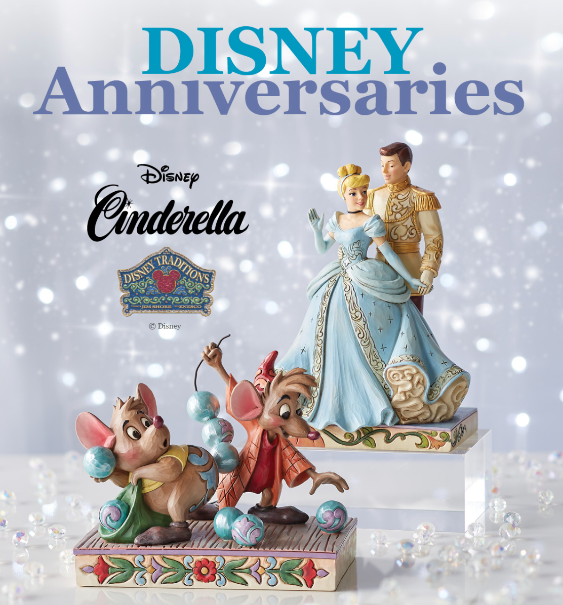 Een Disney jubileumbeeldje van Assepoester en haar prins