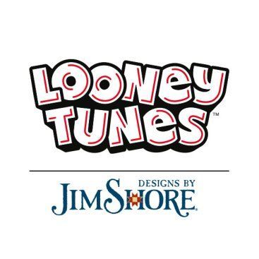 rood met zwarte letters looney tunes gemaakt door jim shore