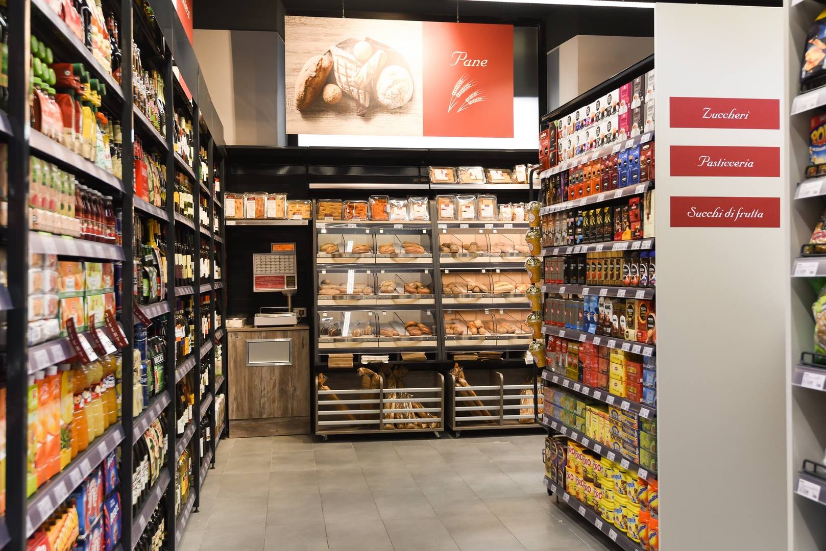 Reparto di succhi di frutta di un supermercato