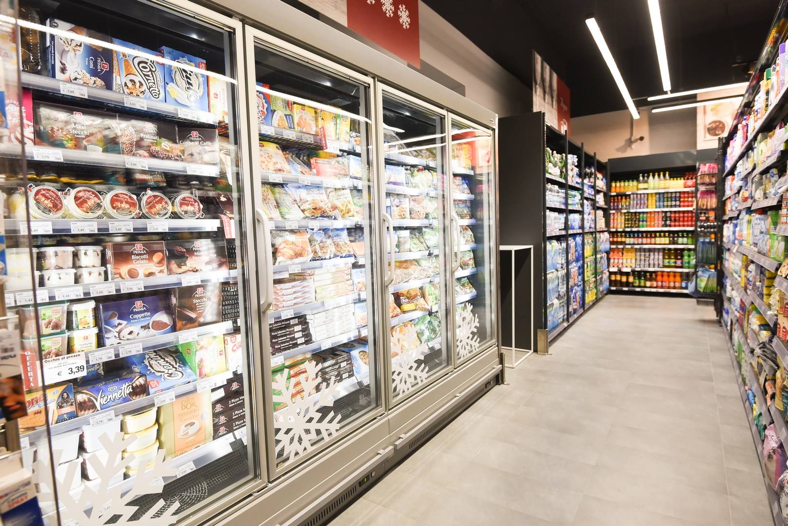 Reparto congelati di un supermercato