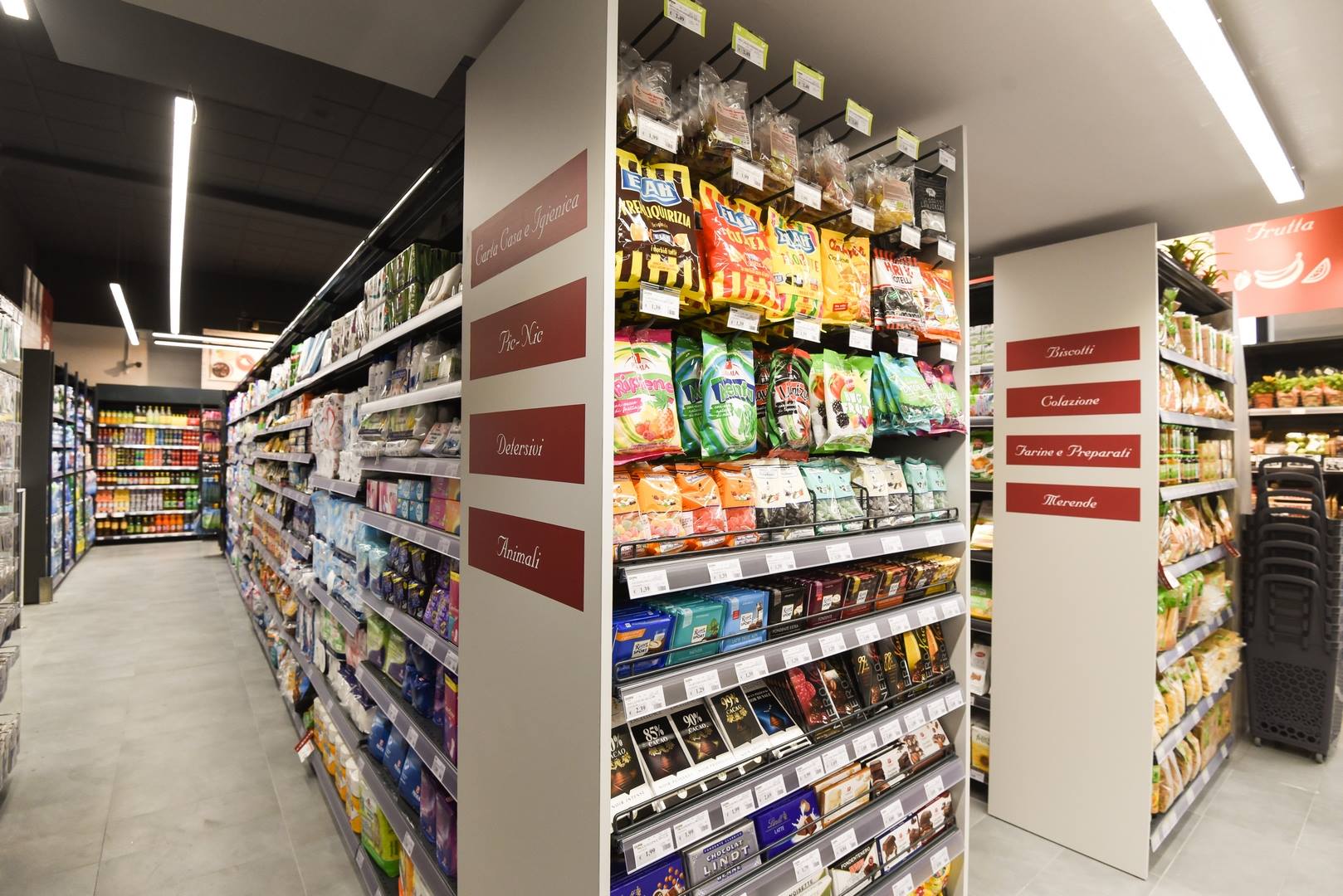 Reparto di dolci di un supermercato