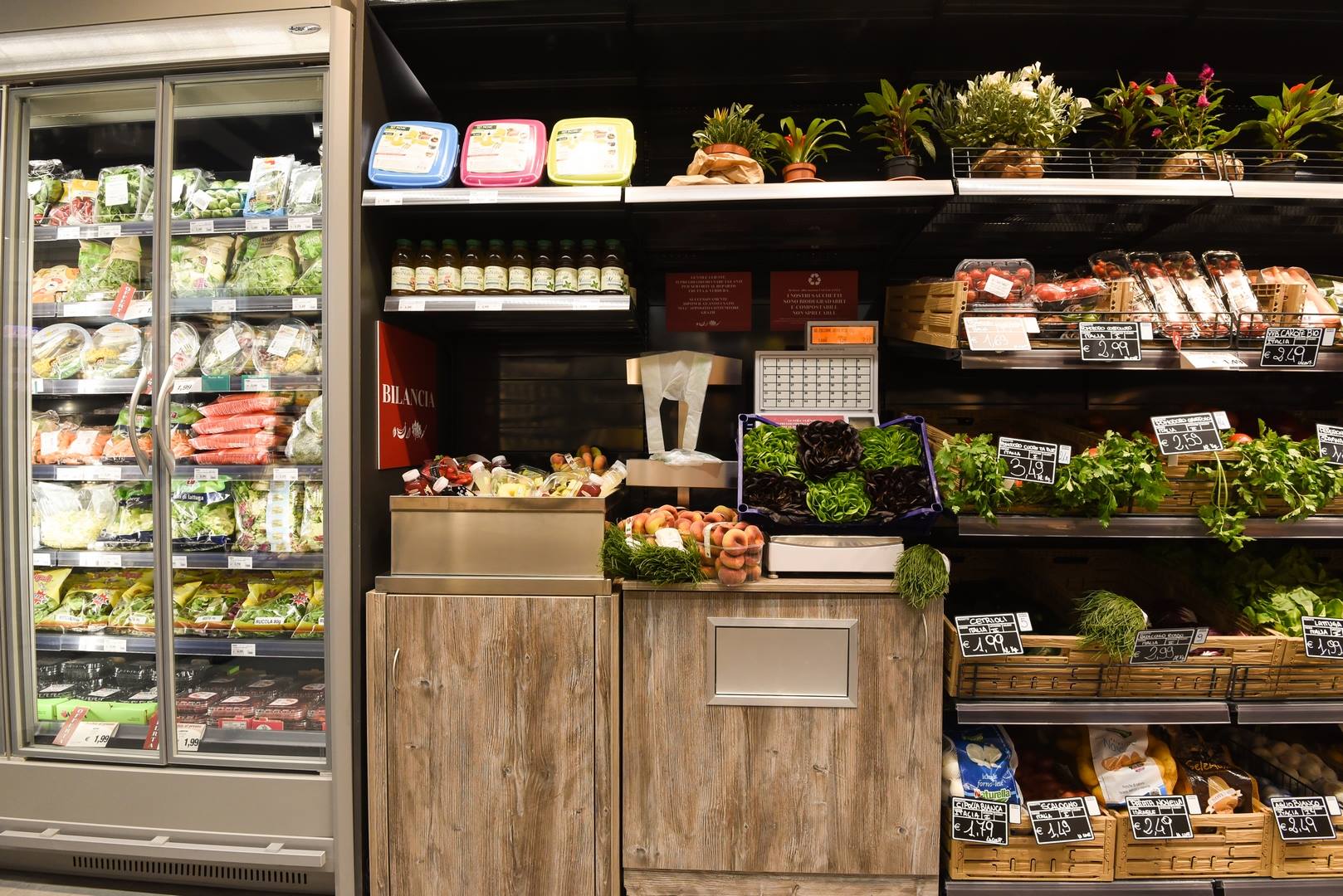 Reparto ortofrutticolo di un supermercato