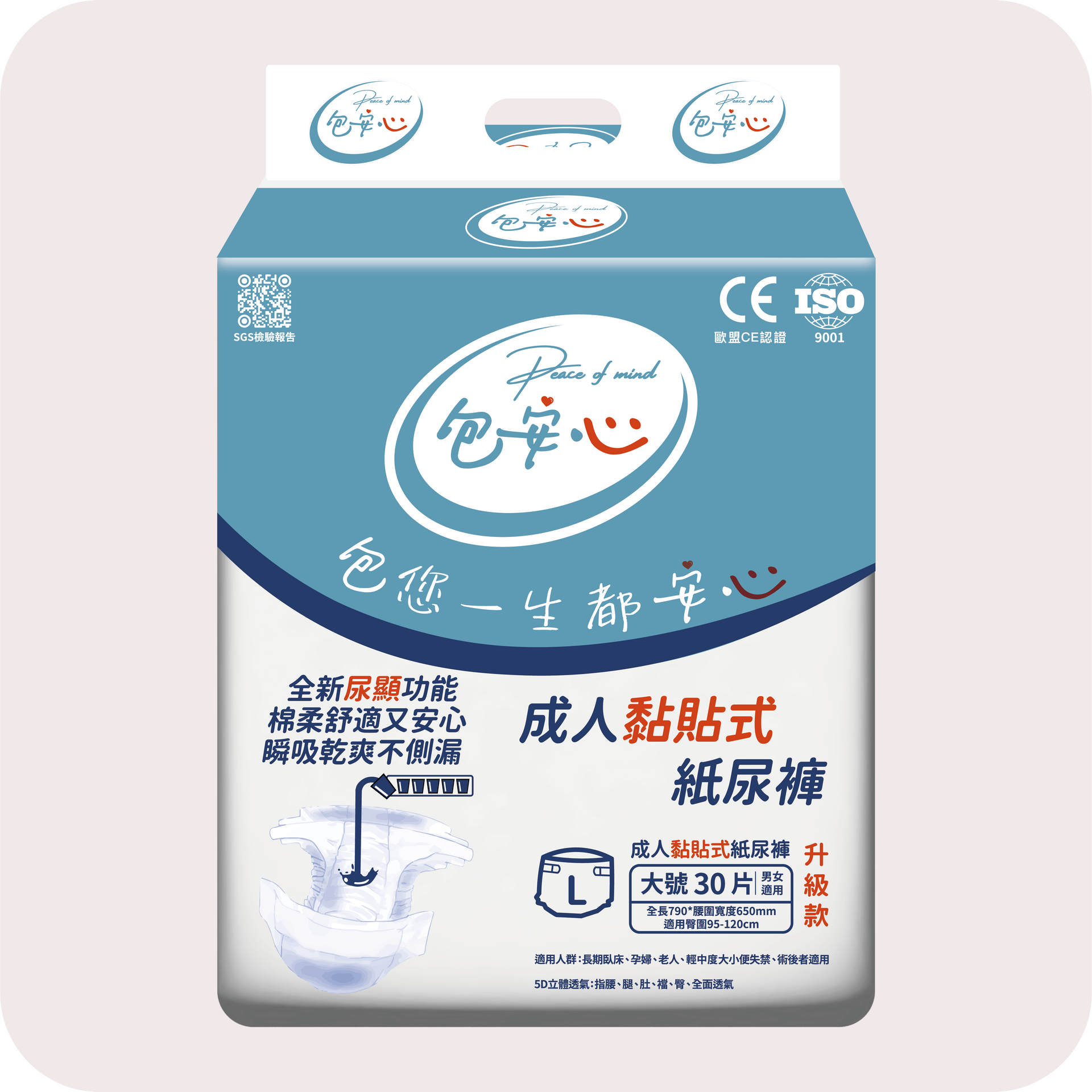 DSHome | 成人黏貼式紙尿褲 | 藍色包裝