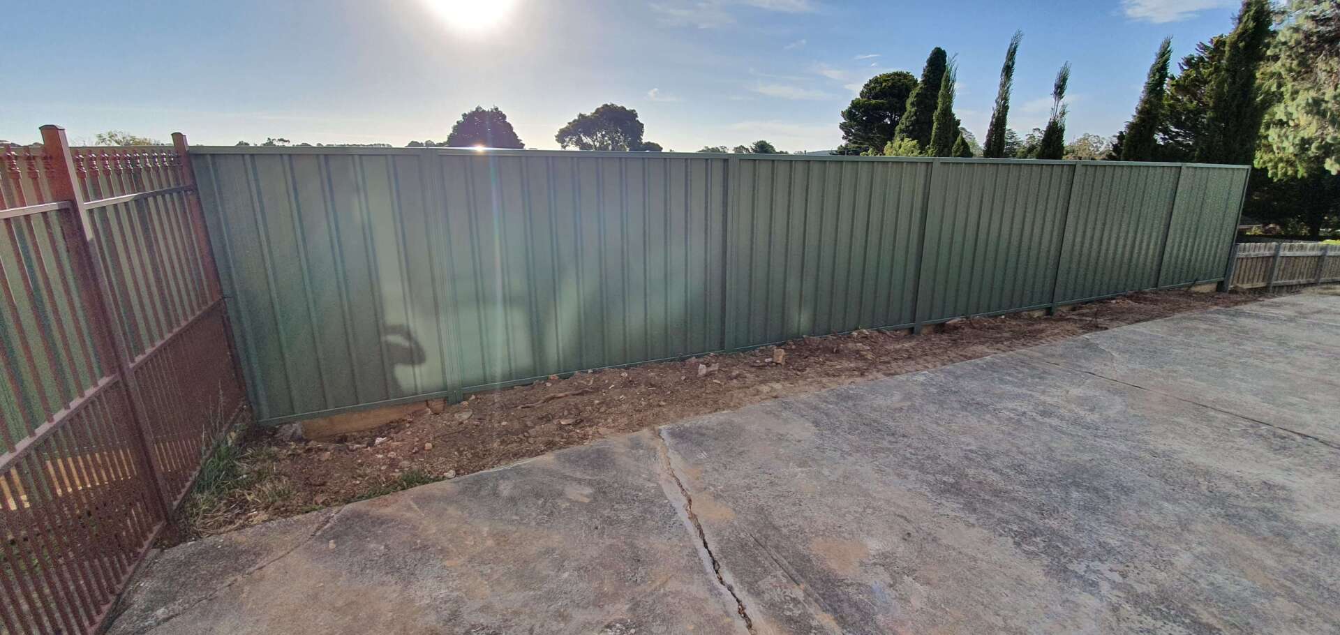 Top View of Green Metal Fences — Fences in Aylmerton, NSW