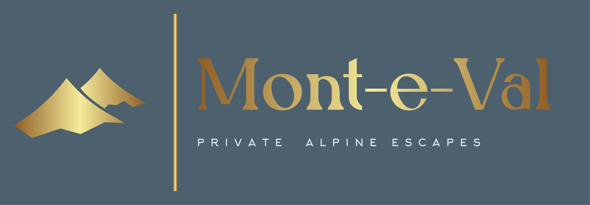 Gold mountain range logo with text