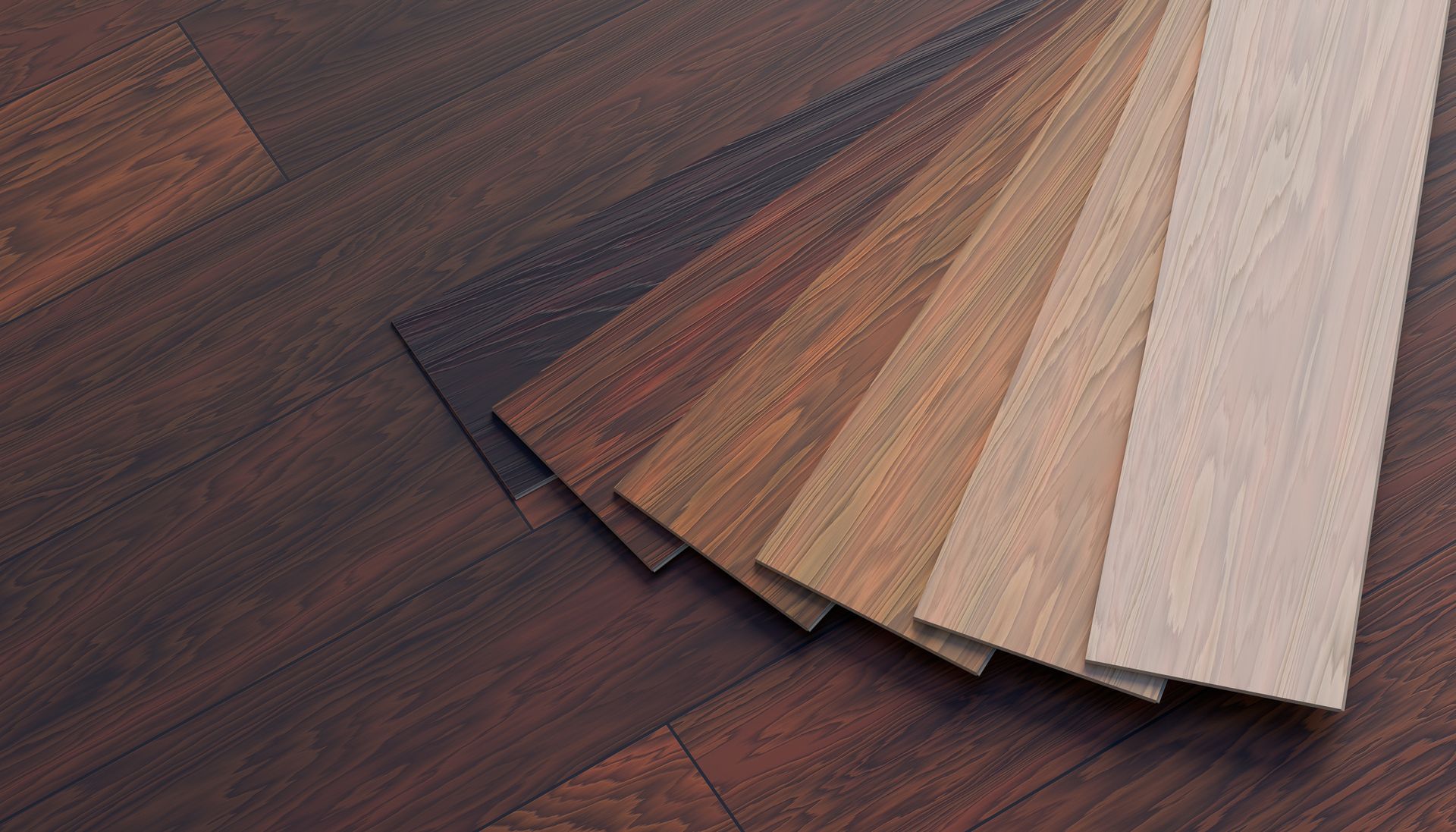 Color samples of wooden laminate floor.