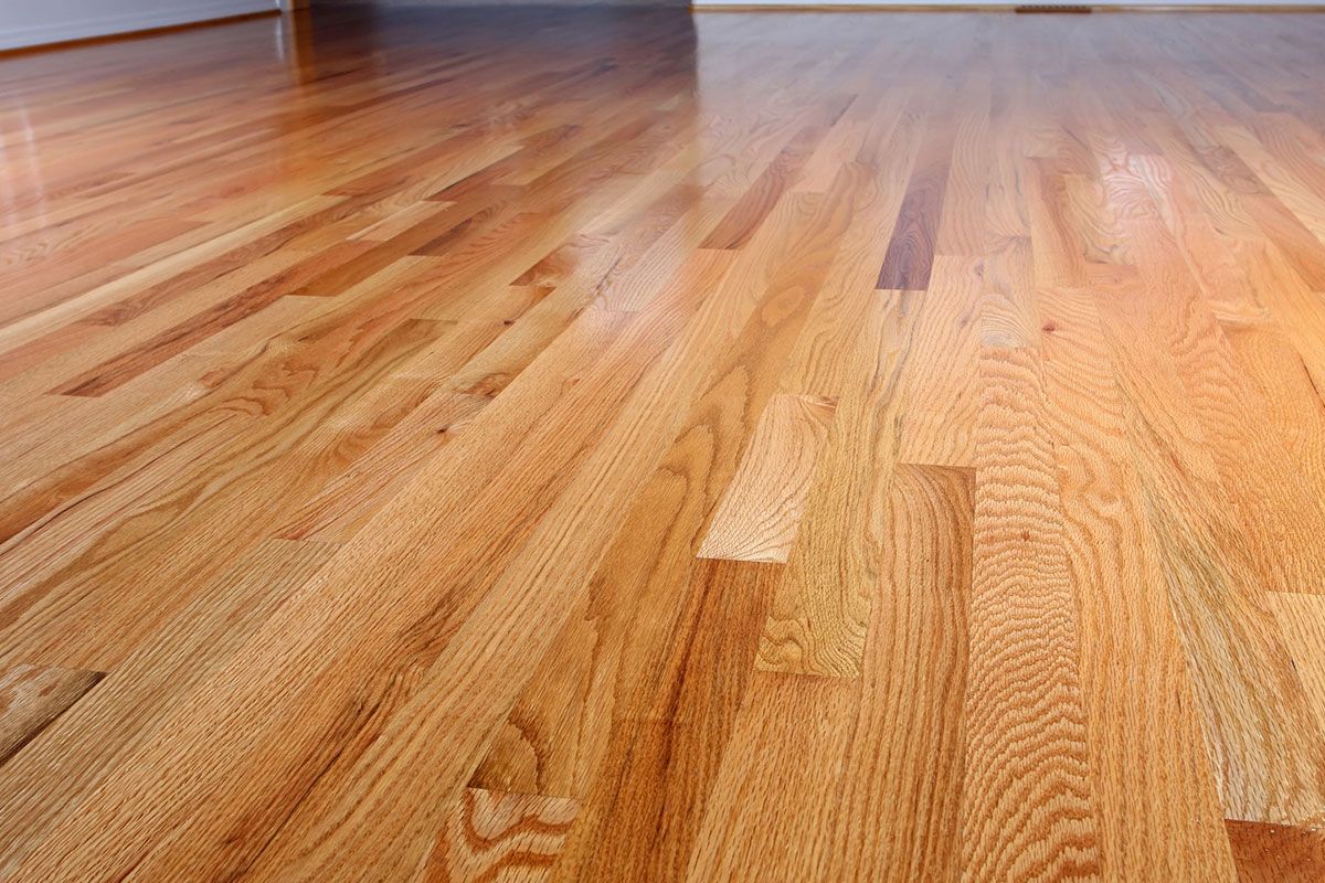 Wooden hardwood floor with a glossy finish.