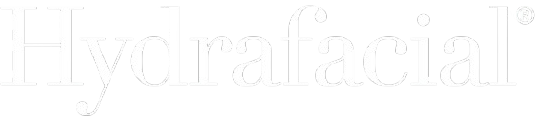 Hydrafacial logo in white.