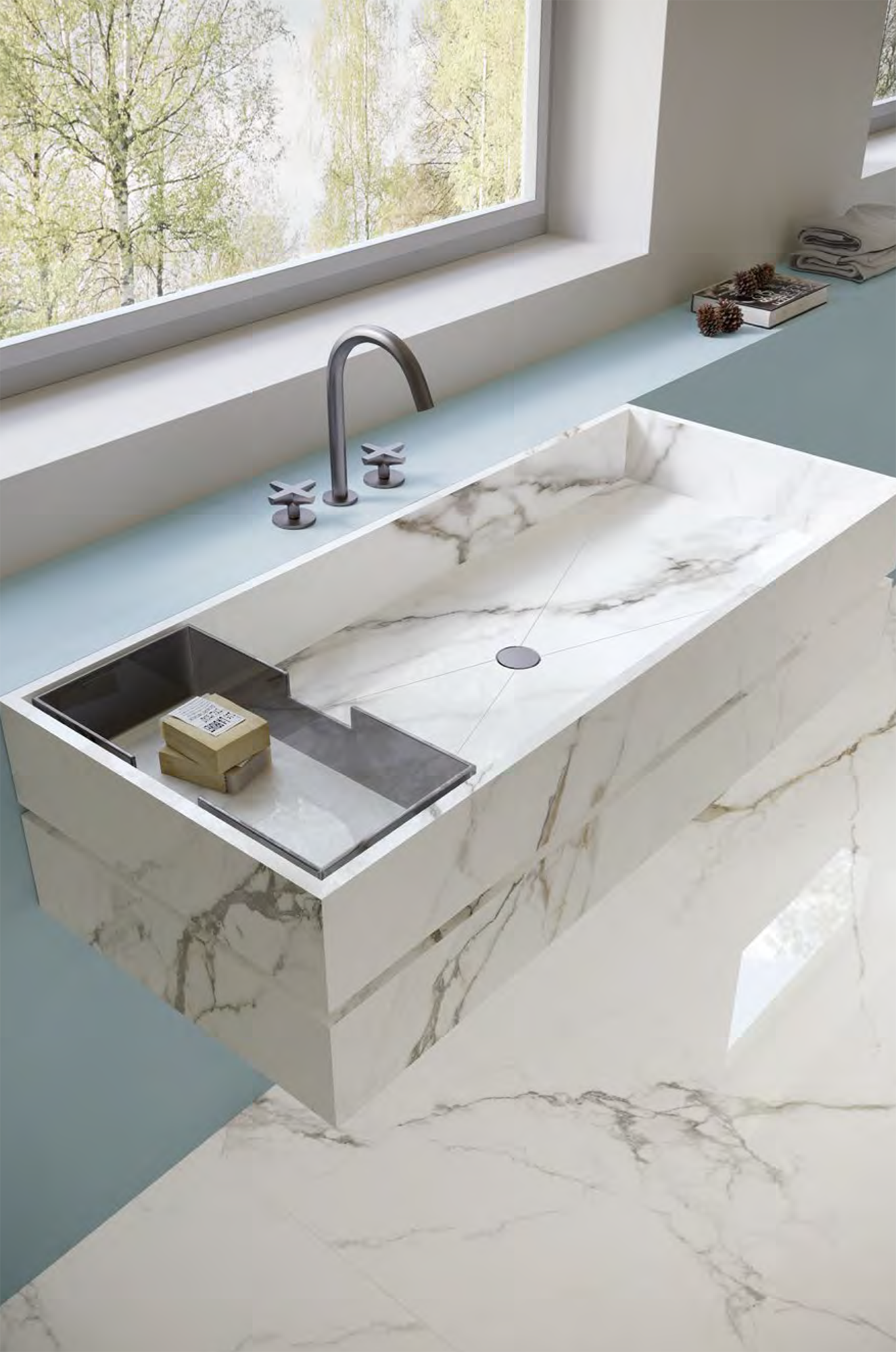 lavabo effetto marmo