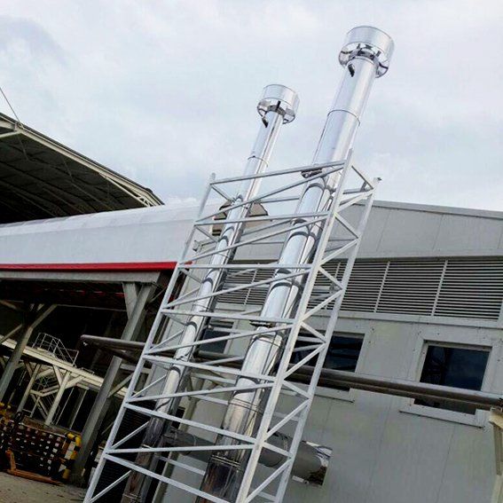 Canna fumaria industriale a doppia uscita